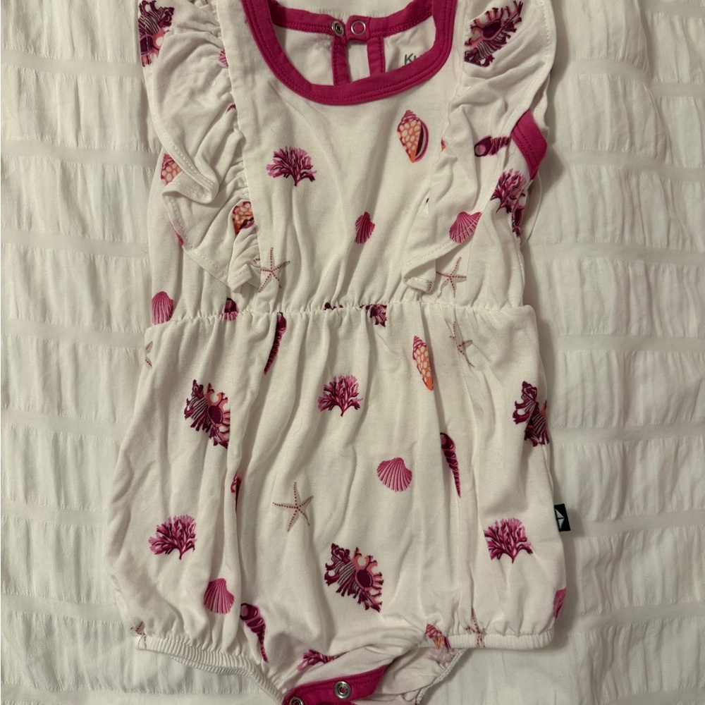 White and Pink Seashell Baby Romper